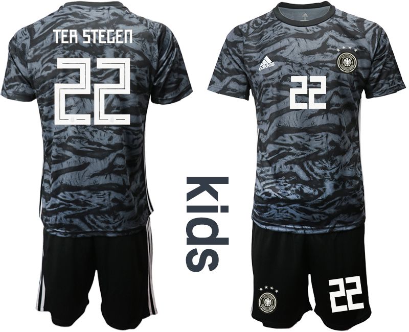 Youth 2019-2020 Season National Team Germany black goalkeeper #22 Soccer Jerseys->germany jersey->Soccer Country Jersey